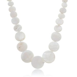 Colar de Madrepérola Branco e Perolado, com Fecho em Prata de Lei